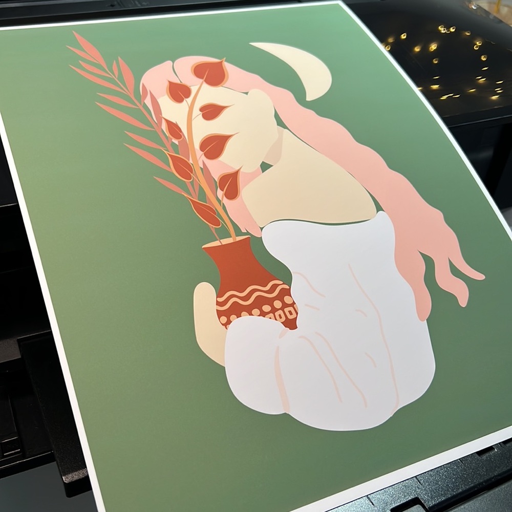 Wall Art Boho Woman Print Poster Illustration Unframed - Picture 14 of 17